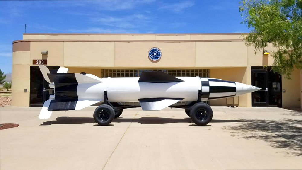 Outside view of the White Sands Missile Range Museum from the front entrance.